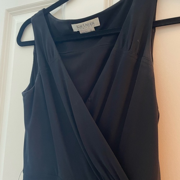 Kay Unger black wrap dress with belt - Picture 3 of 5